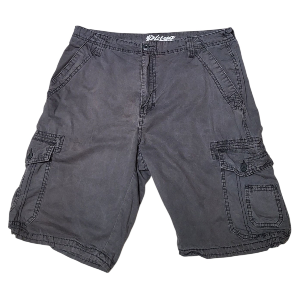 Plugg Dark Gray Cargo Shorts Relaxed Fit - Size 34